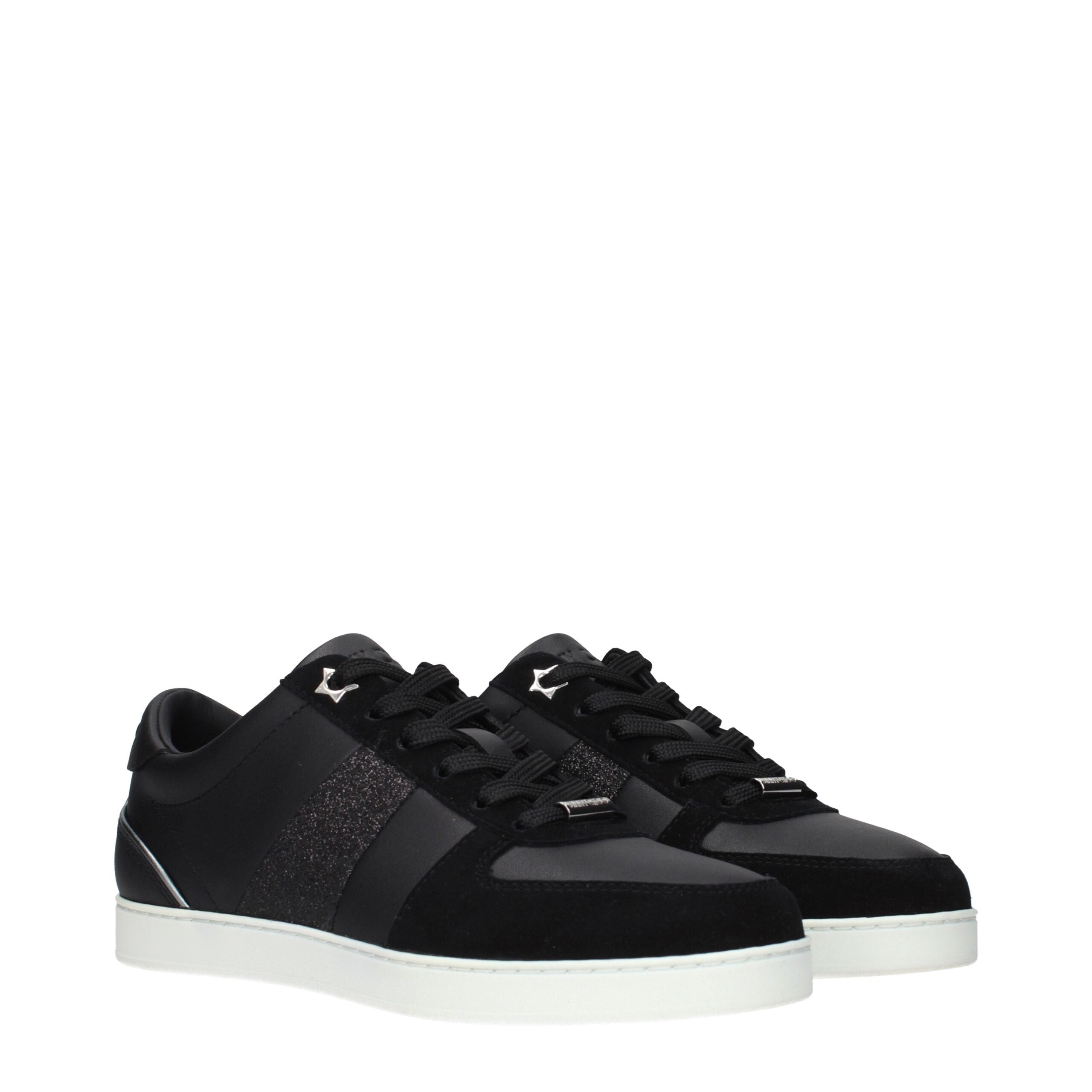 Jimmy Choo Black Leather Low Top Sneaker