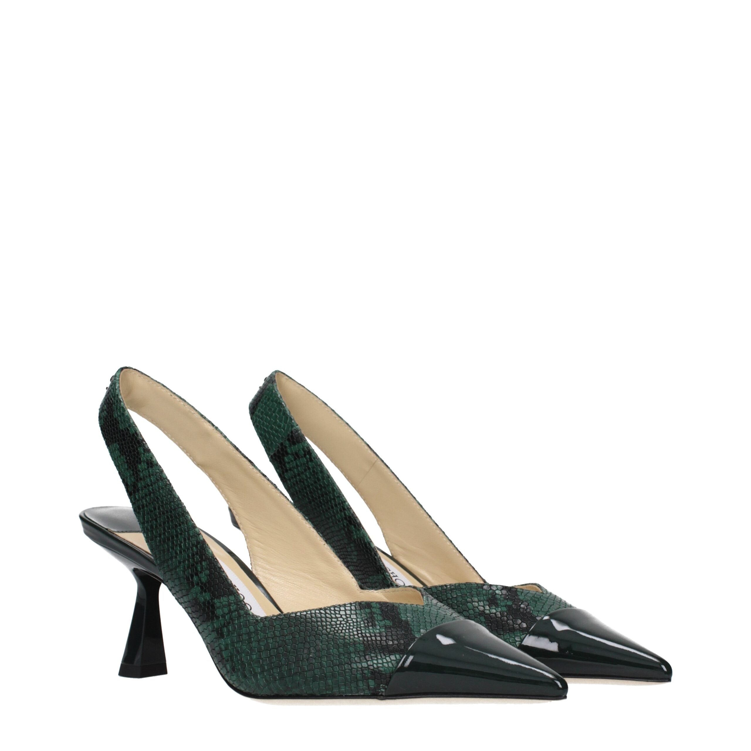 Jimmy Choo Green Leather Pumps
