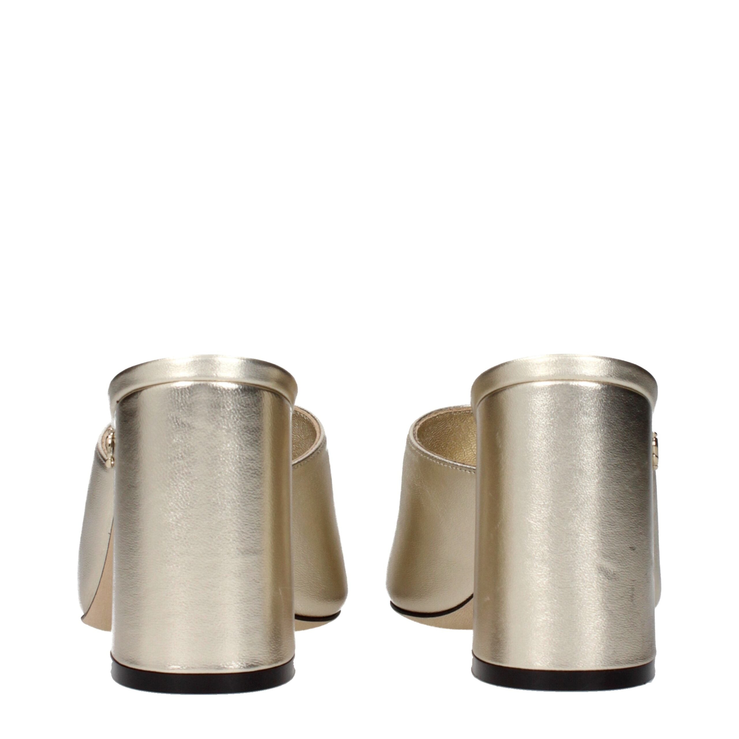 Jimmy Choo Gold Leather Platforms