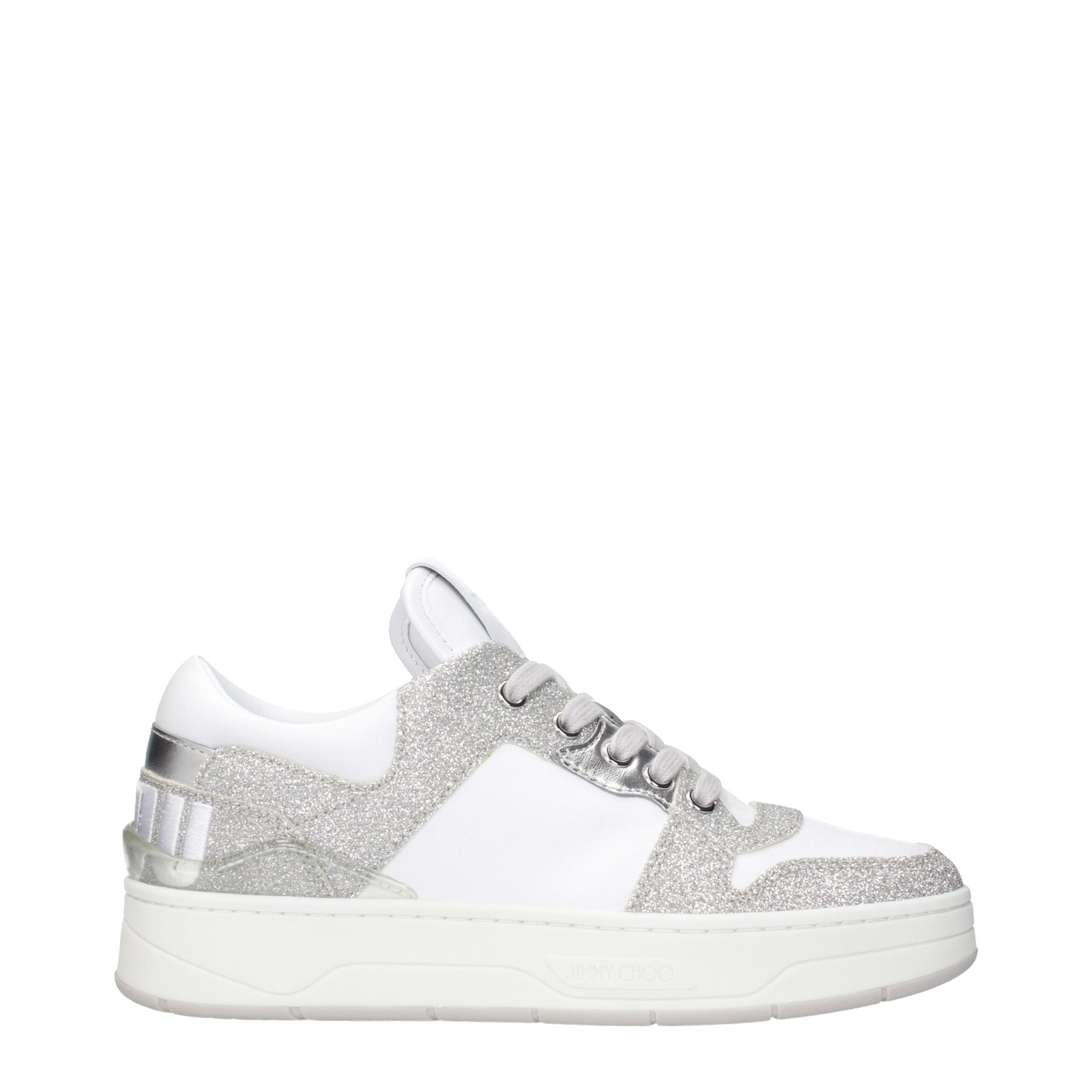 Jimmy Choo White Glitter Sneakers