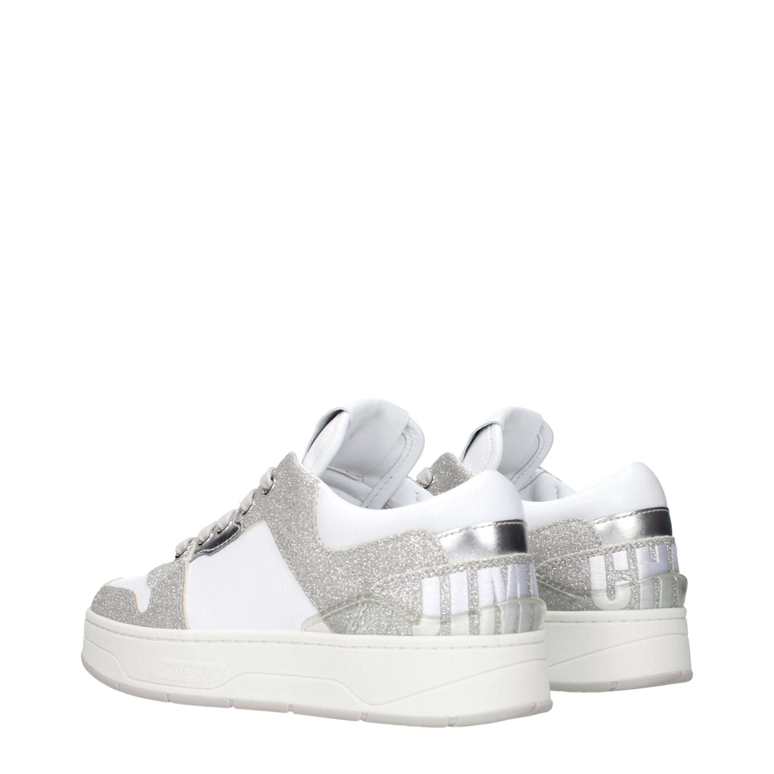 Jimmy Choo White Glitter Sneakers