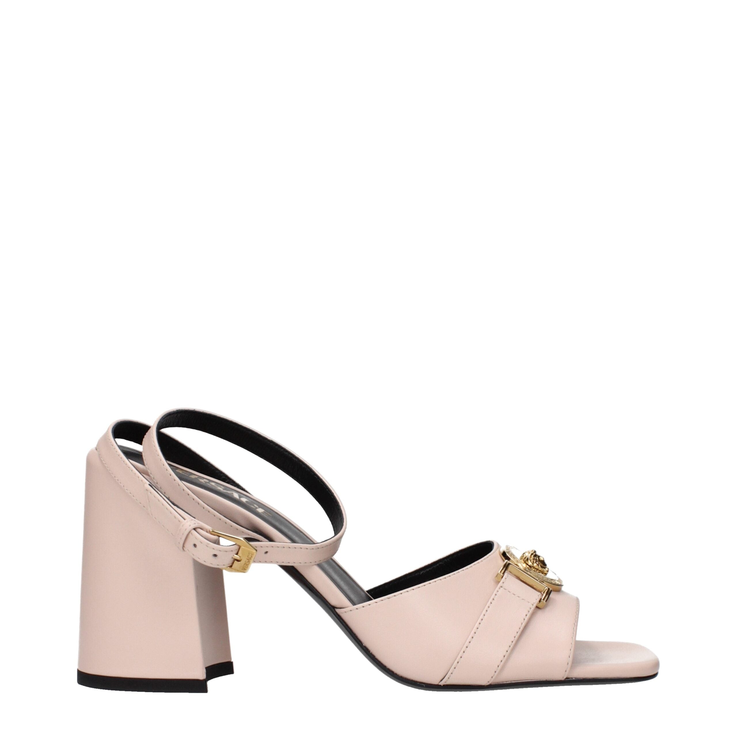 Versace Powder Pink Leather Sandals