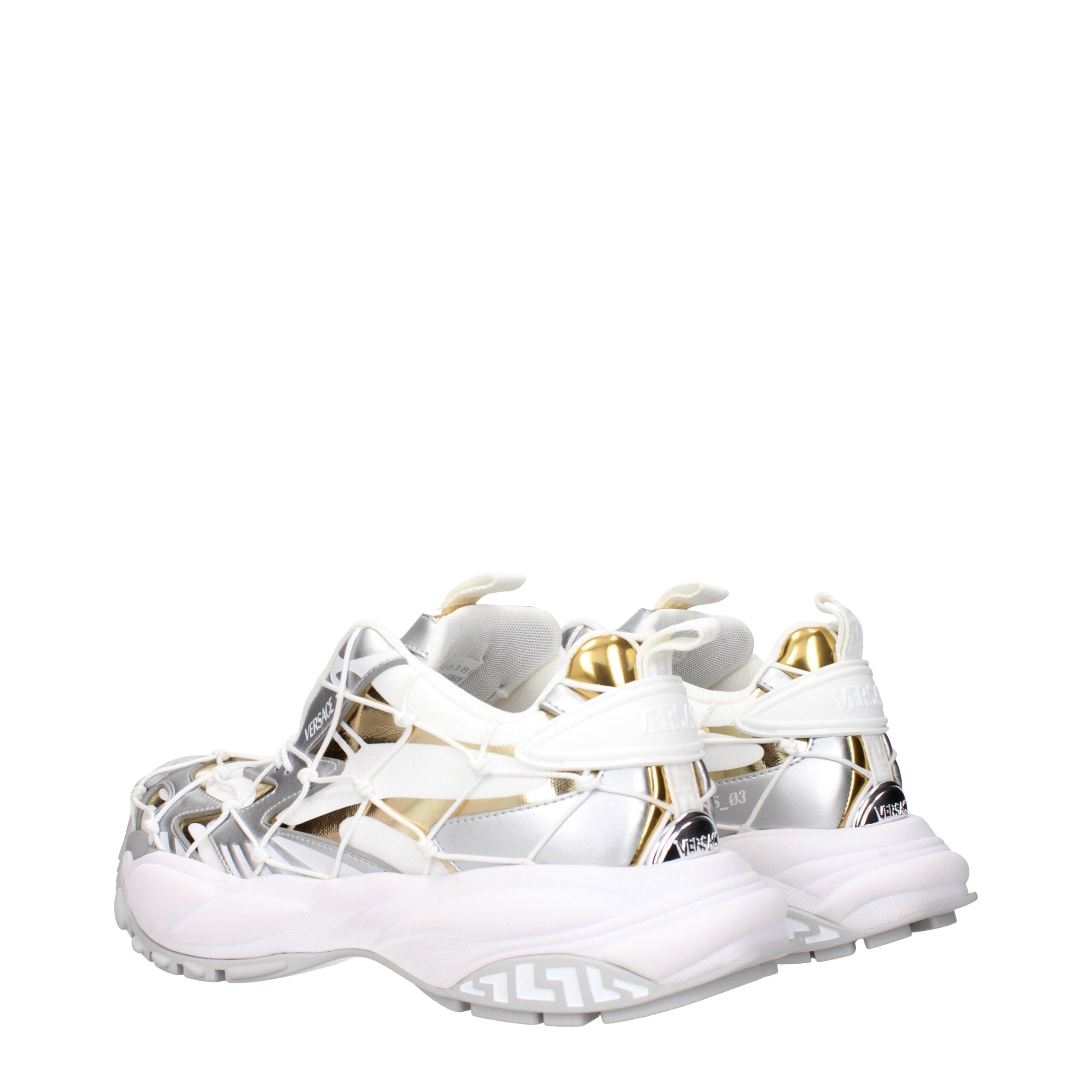 Versace White Net Chunky Sneakers