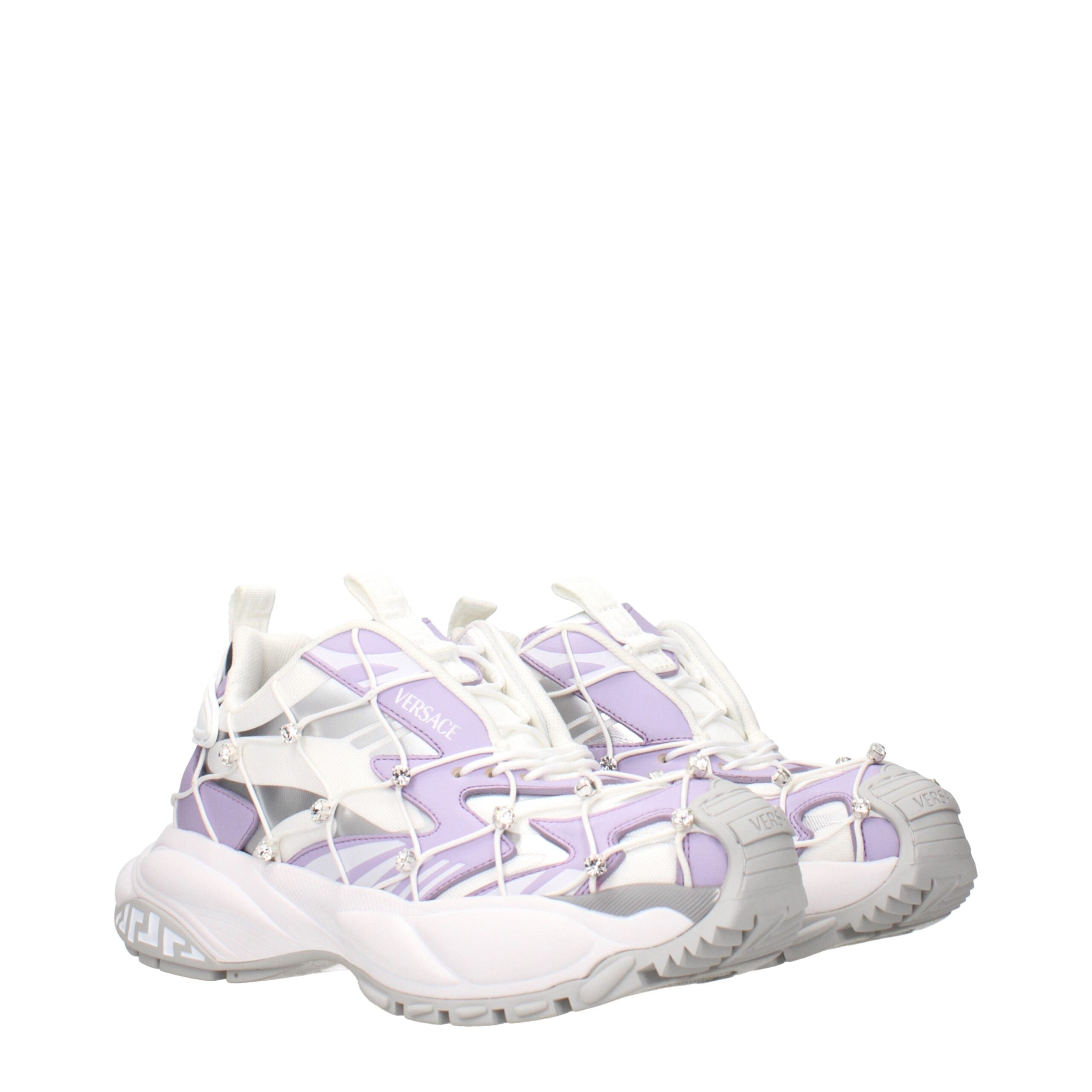 Versace White Levander Chunky Sneakers