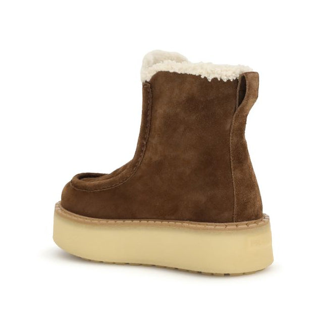 Prada Brown Calf Leather Bos Ankle Boots