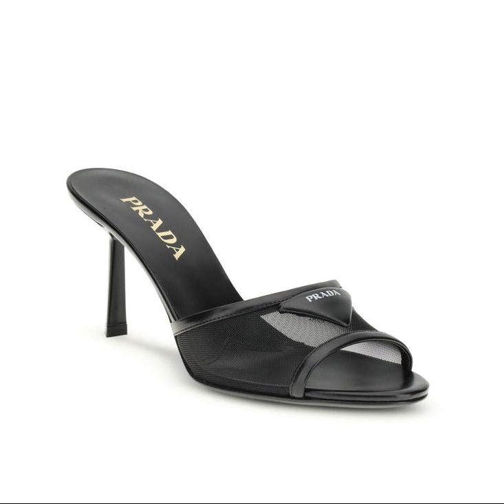 Prada Black Mesh Sandals