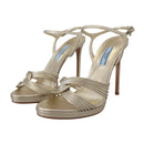 Prada Elegant Gold Stiletto Sandals