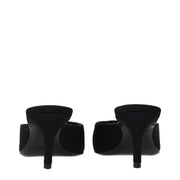 The Attico Black Fabric Flat Sandals