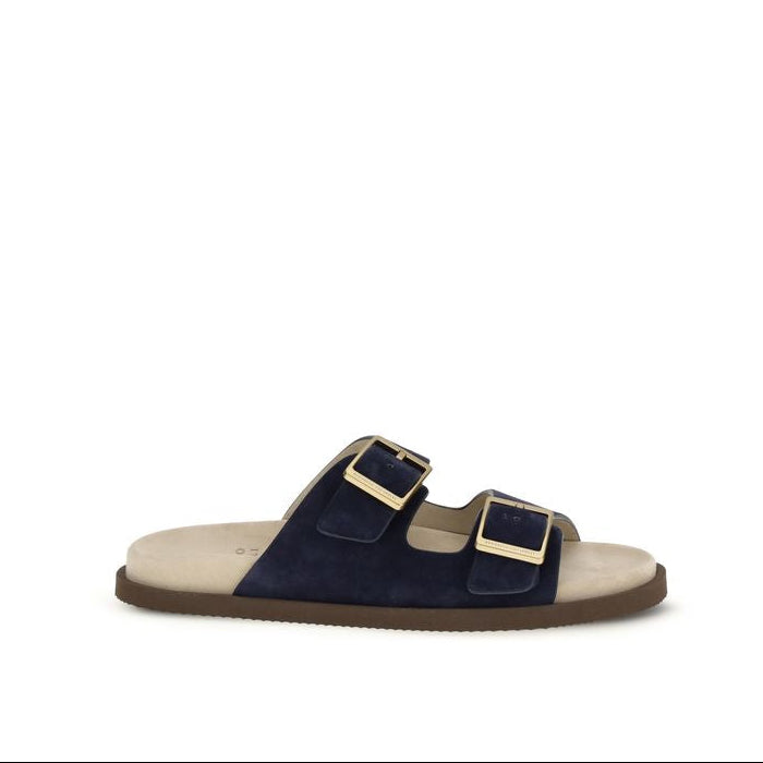 Brunello Cucinelli Navy Suede Men's Sandals