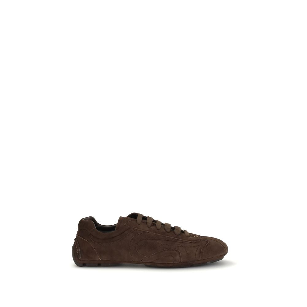 Prada Brown Calf Chestnut Taurus Tennis Sneakers