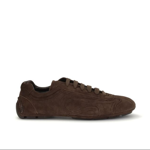 Prada Brown Calf Chestnut Taurus Tennis Sneakers