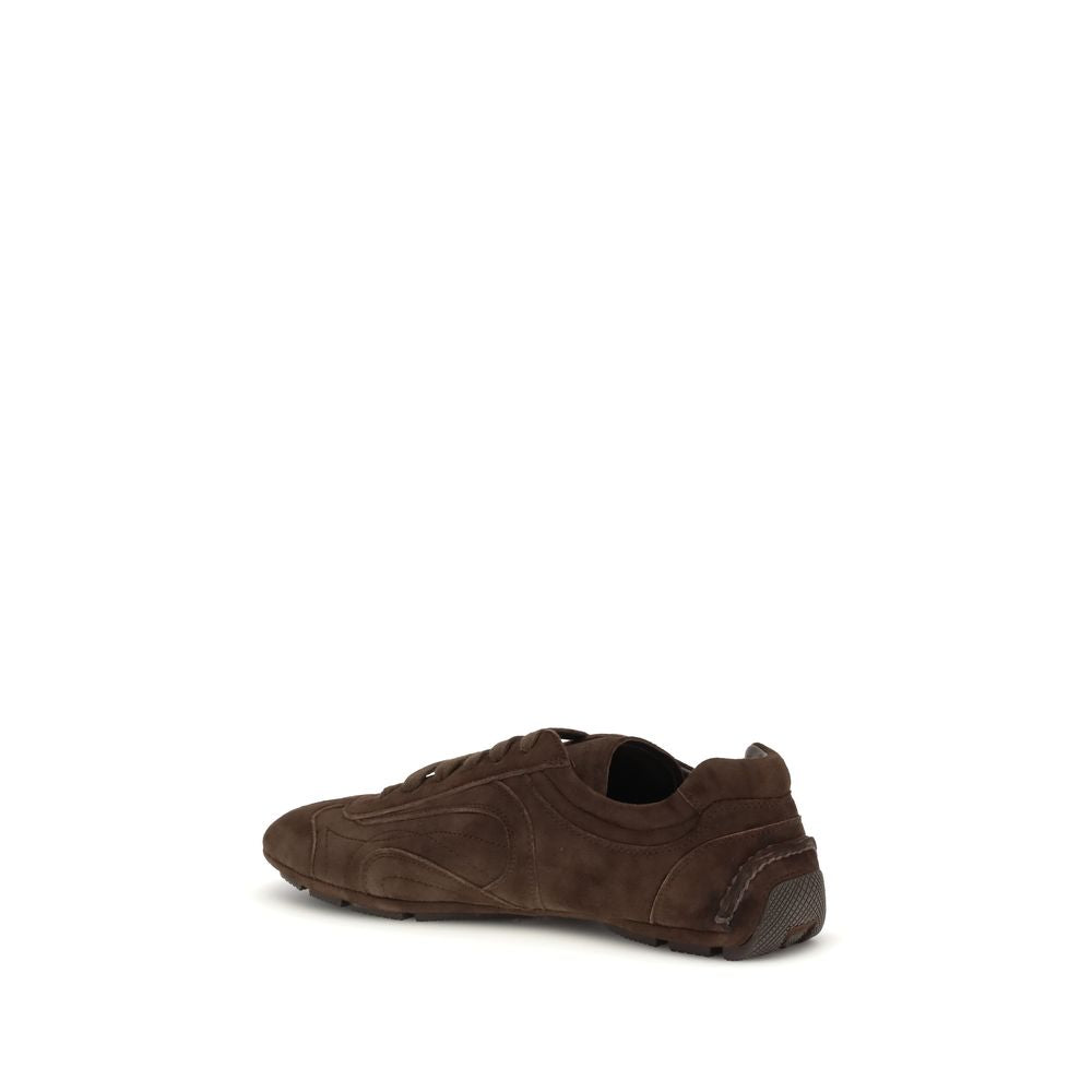 Prada Brown Calf Chestnut Taurus Tennis Sneakers