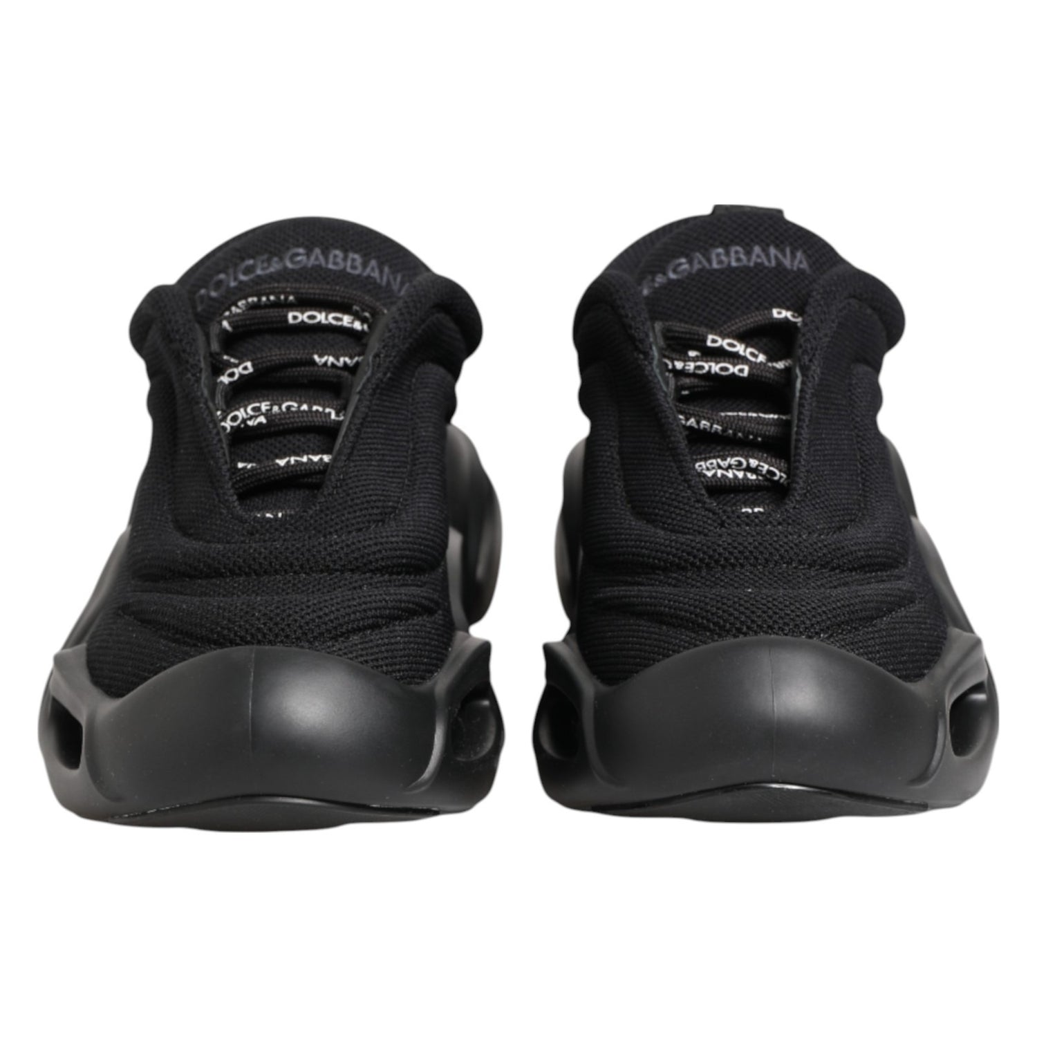 Dolce & Gabbana Black Slip On Low Top Wave Sneakers Shoes