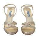 Prada Elegant Gold Stiletto Sandals
