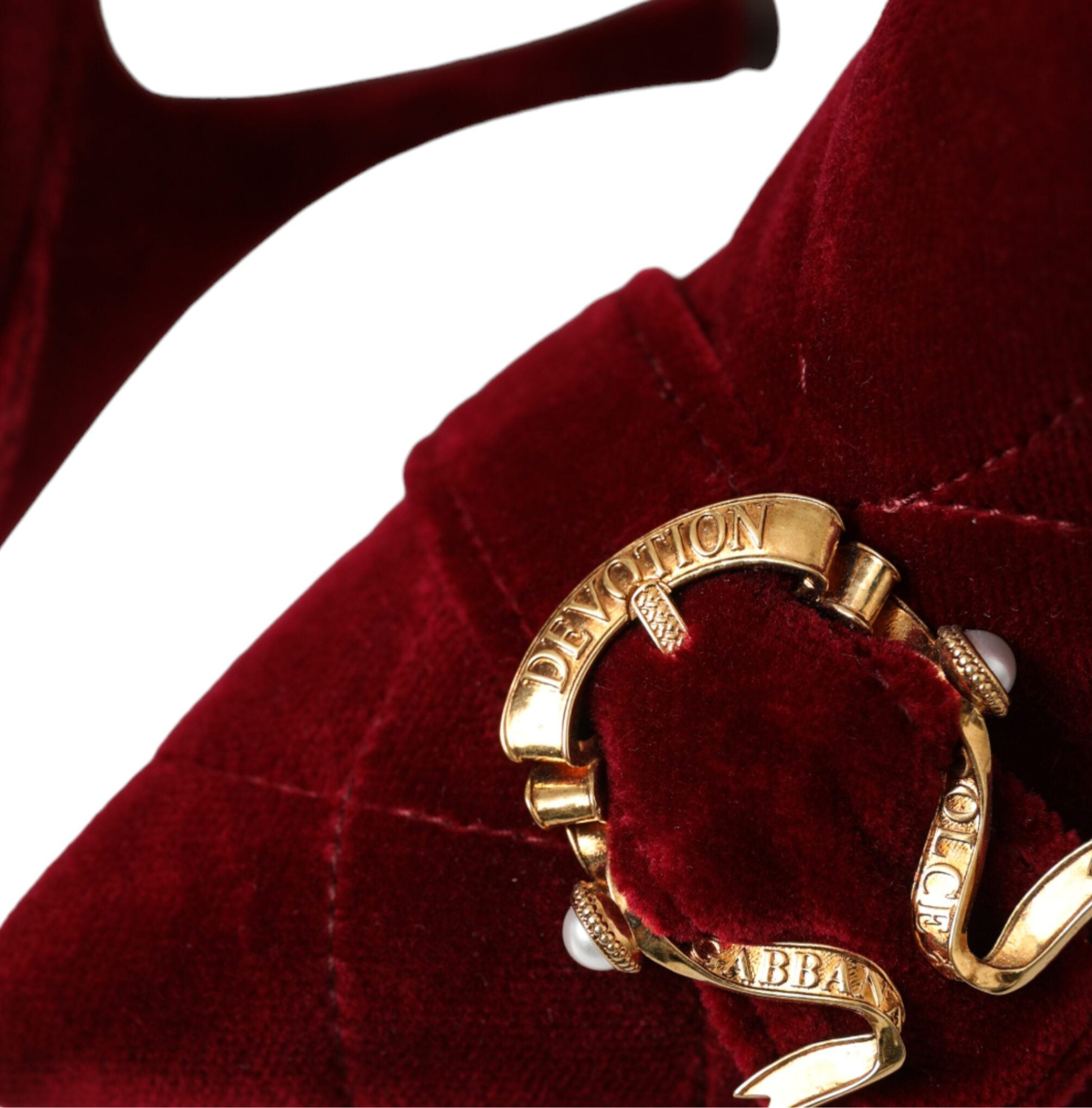 Dolce & Gabbana Dark Red Velvet Devotion Buckle Boots