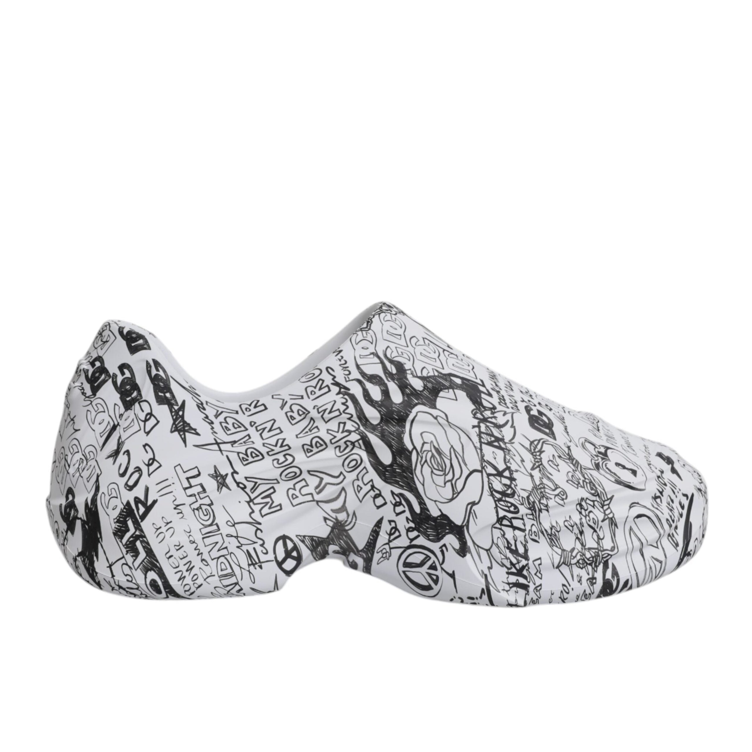 Dolce & Gabbana White Black Graffiti Daymaster Men’s Shoes