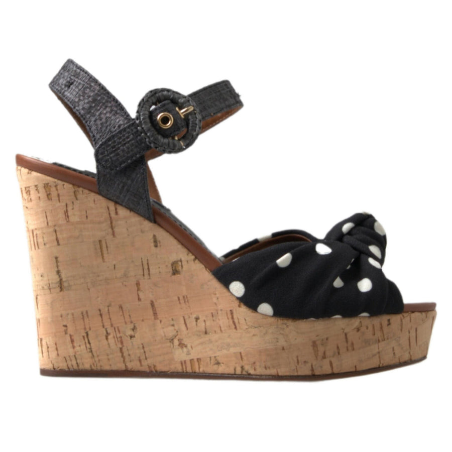 Dolce & Gabbana Polka Dot Ankle Strap Wedges