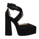 Jimmy Choo Black Satin Platform Sandal