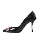 Dolce & Gabbana Black Leather WOW Patch Heels