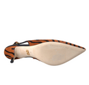 Dolce & Gabbana Black Orange Zebra Leather Slingbacks Shoes