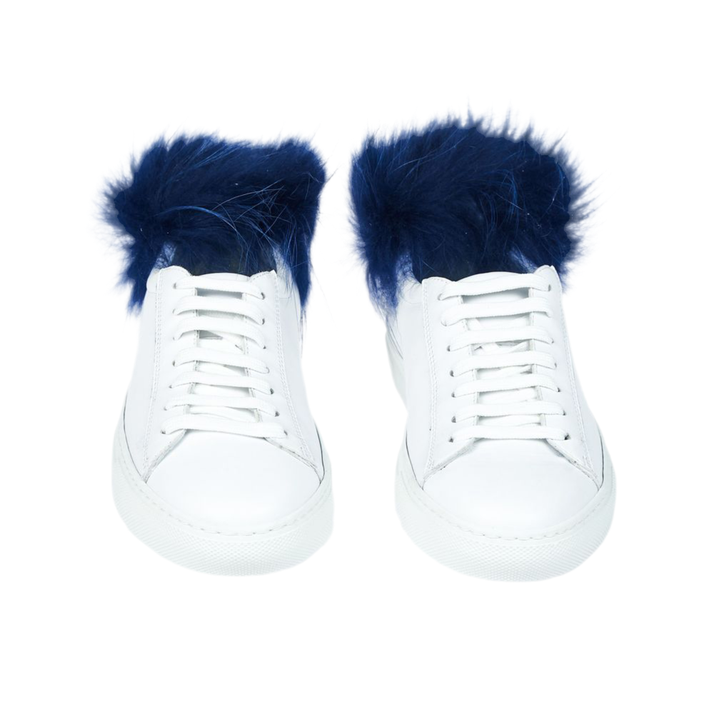 Mr&Mrs Italy White Sneaker Blue Ponpon