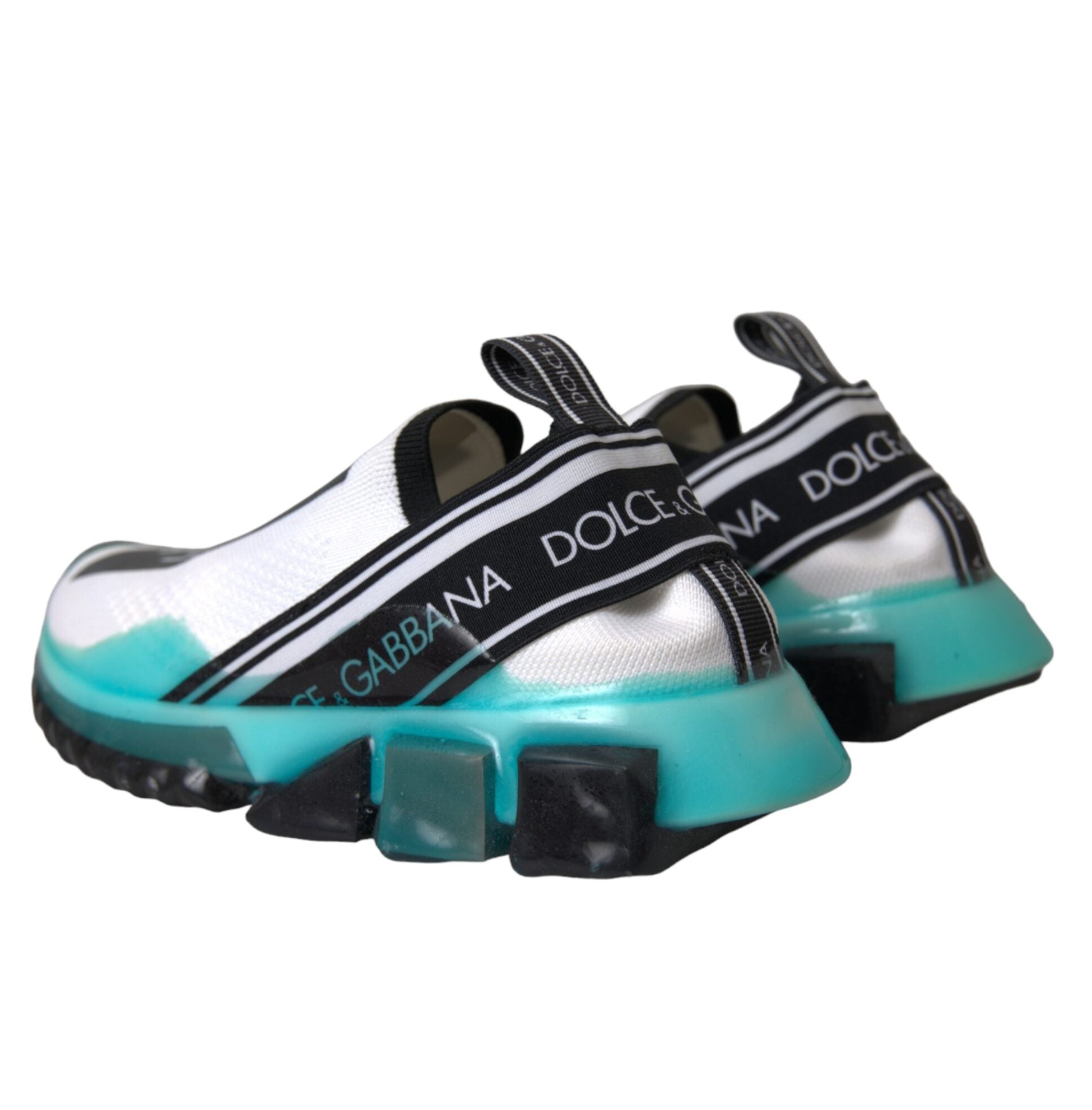 Dolce & Gabbana Black White Blue Slip On Sorrento Sneakers