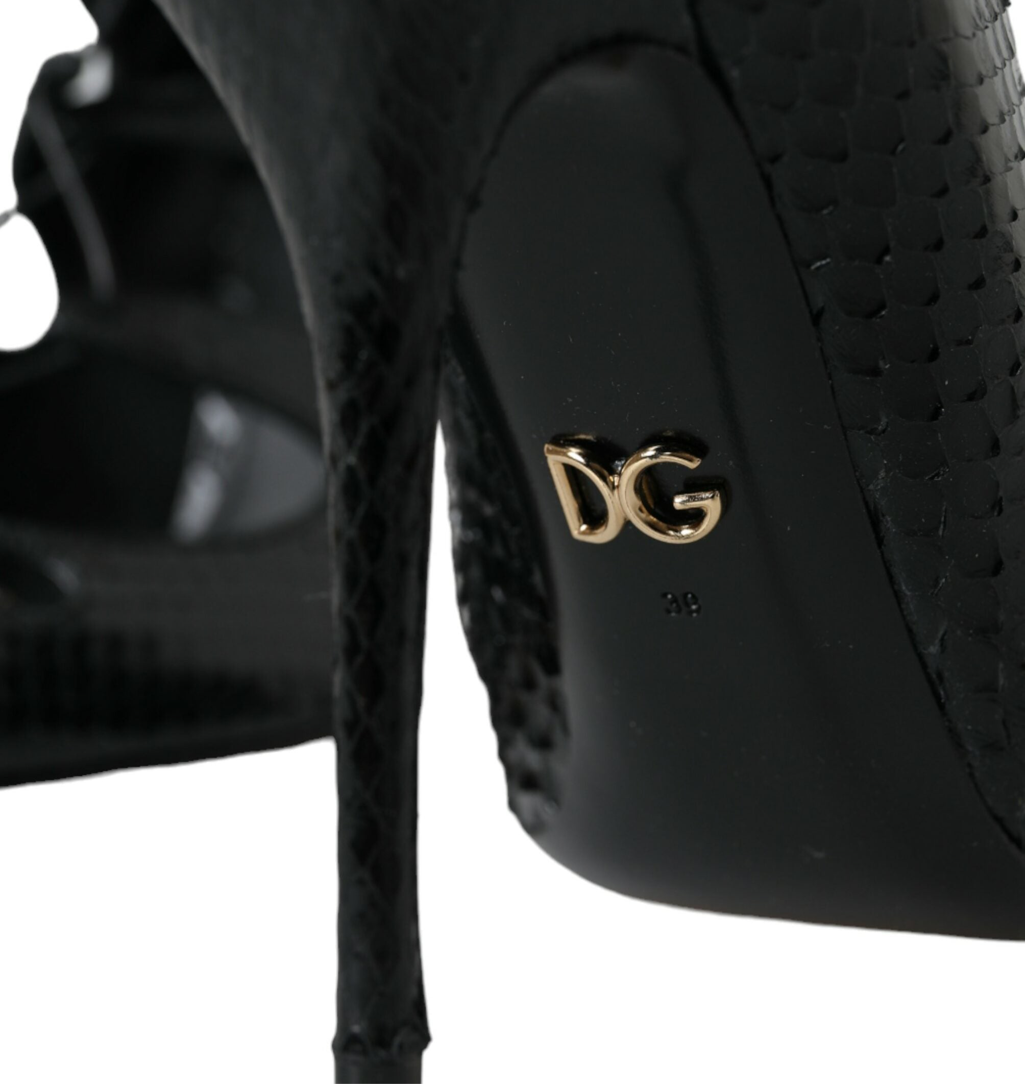 Dolce & Gabbana Black Python Leather Mary Jane Pumps Shoes