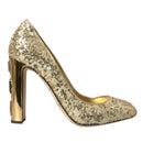 Dolce & Gabbana Gold Sequin Crystal Heels