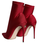 Dolce & Gabbana Cherry Red Stretch Ankle Boot