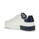 Dolce & Gabbana White Portofino Men's Sneakers with Navy Detail