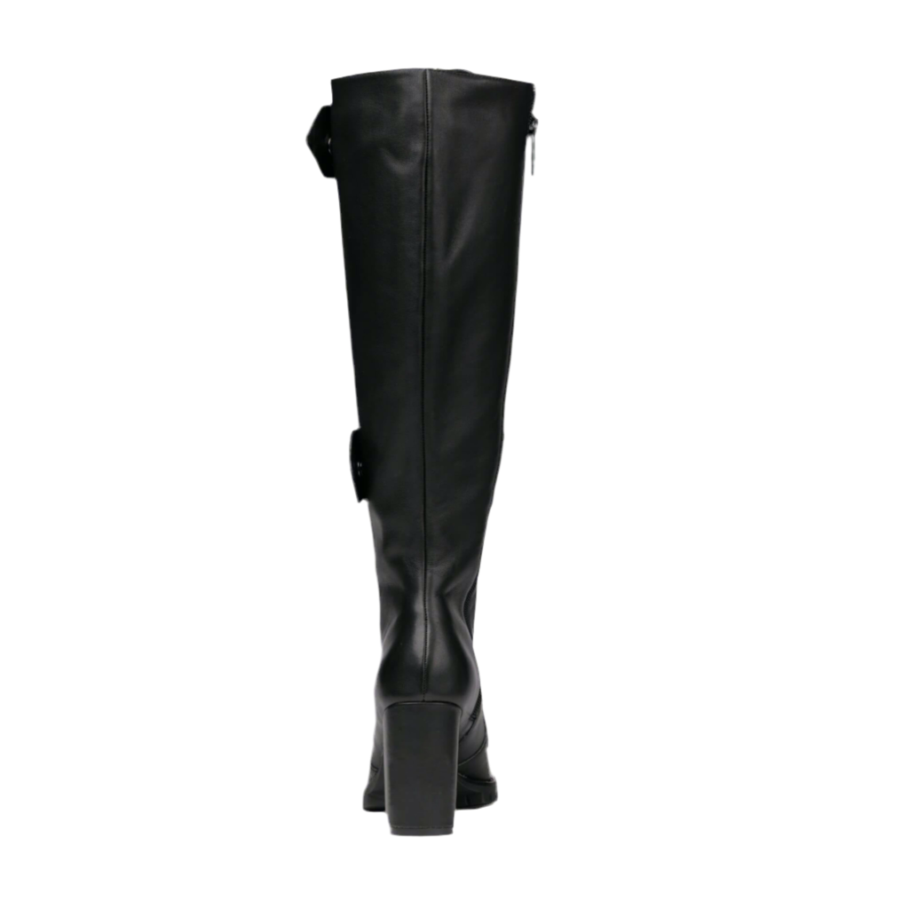 Michaela V Aspen Marta black boots - close up leather detail