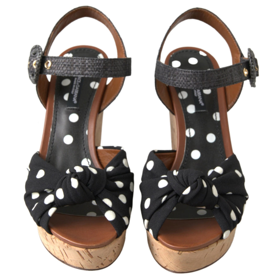 Dolce & Gabbana Polka Dot Ankle Strap Wedges