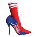 Dolce & Gabbana Red Blue Stretch Sock Style Ankle Boots Logo Shoes