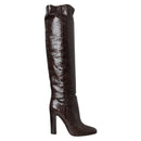 Dolce & Gabbana Brown Exotic Leather Knee High Boots