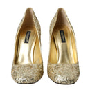 Dolce & Gabbana Gold Sequin Crystal Heels
