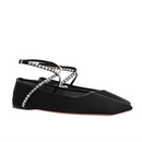 Amina Muaddi Mesh Crystal Ballerina Flats