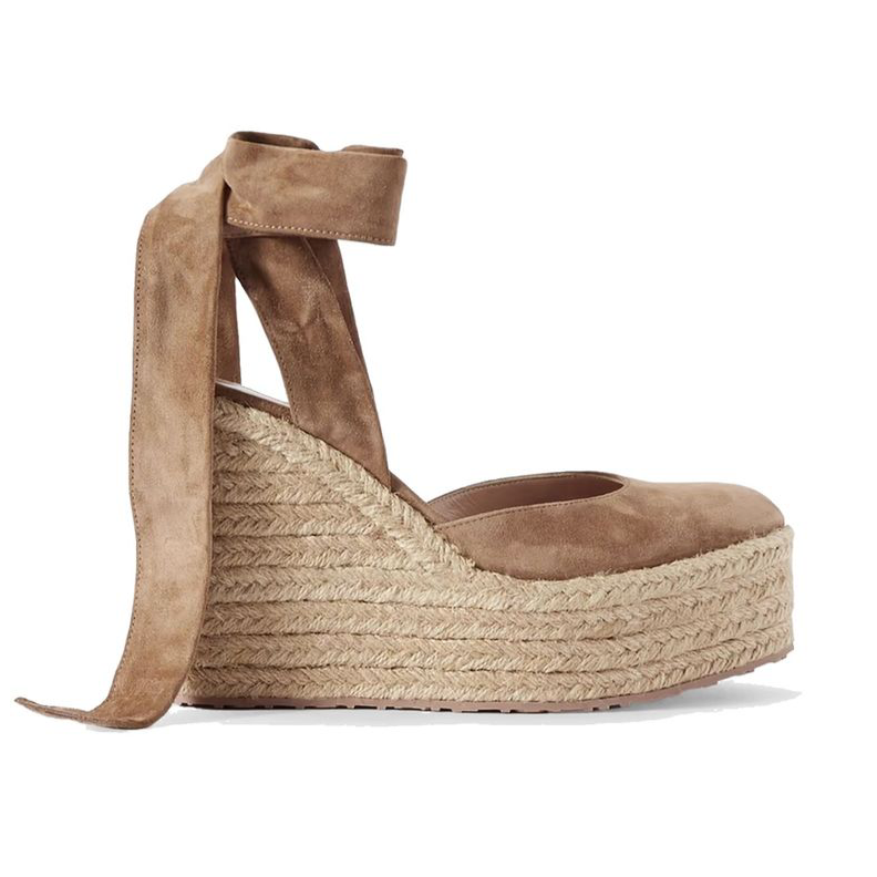 Gianvito Rossi Suede Wedge Espadrilles