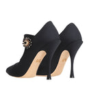 Dolce & Gabbana Chic Black Mary Jane Sock Pumps with Crystals