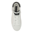 Dolce & Gabbana White Men’s Sneakers with Black Detailing & Red Stitching