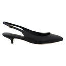 Dolce & Gabbana Elegant Black Leather Slingback Pumps