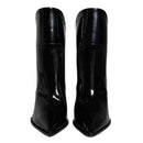 Dolce & Gabbana Black Patent Leather Pointed Ankle Boots Shoes
