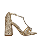 Miu Miu Gold Rhinestone Sandals RUNWAY