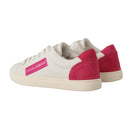 Dolce & Gabbana White & Pink Leather Women’s Sneakers