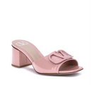 Valentino Garavani Vlogo Pink Patent slide Sandals
