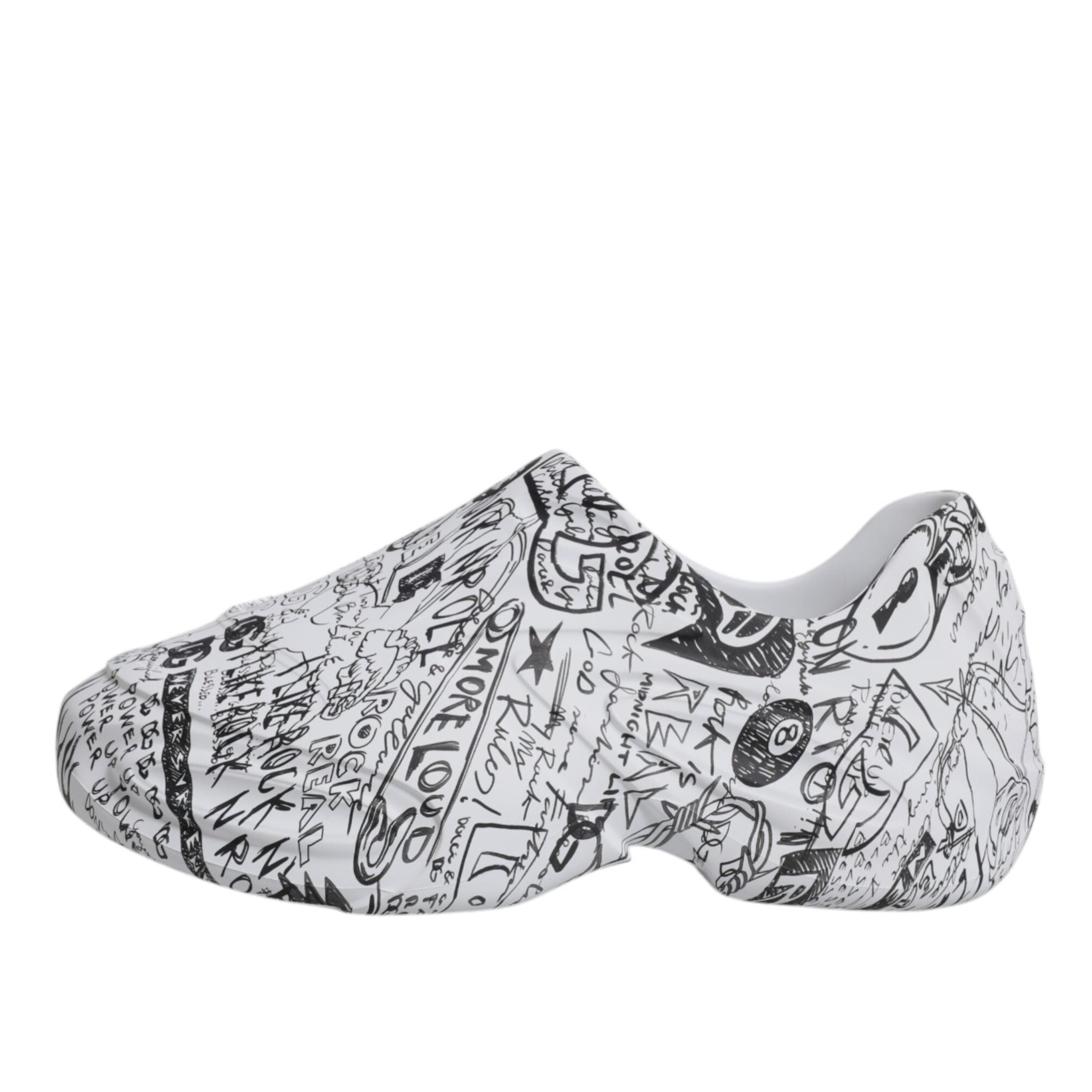 Dolce & Gabbana White Black Graffiti Daymaster Men’s Shoes