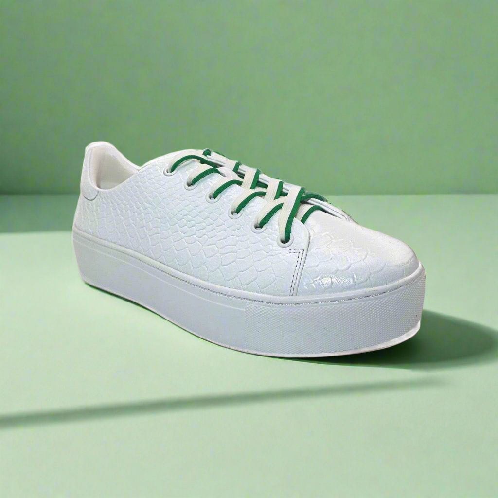 Michaela V Amare white Italian leather women's sneakers - front view