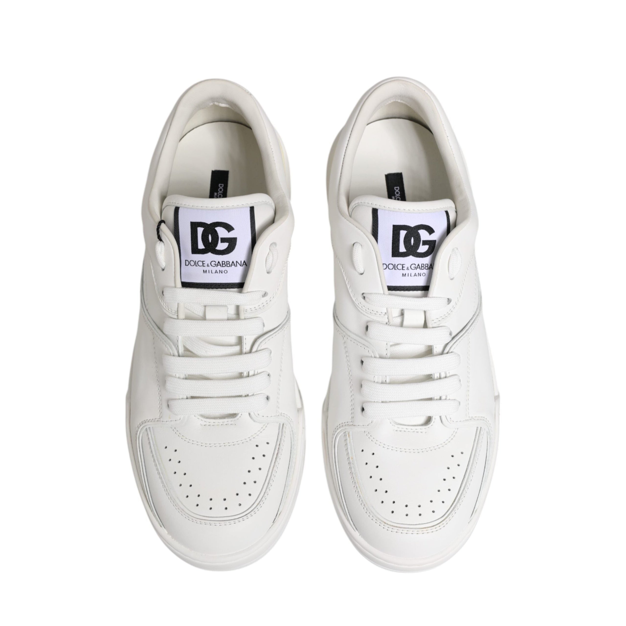 Dolce & Gabbana White Miami Leather Sneakers