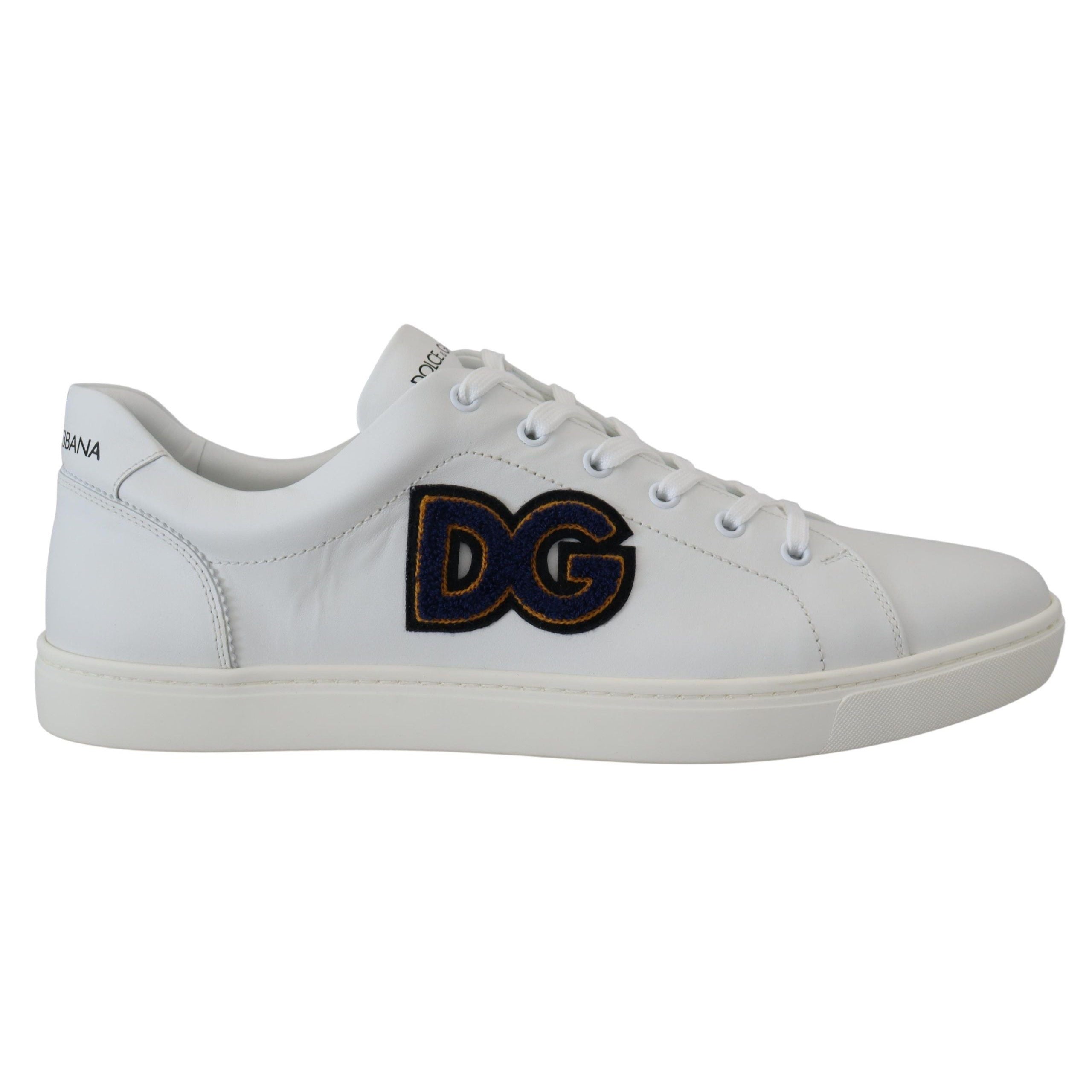 Dolce & Gabbana Elegant White Leather Men's Sneakers