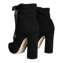 Dolce & Gabbana Black Jersey Stretch Ankle Booties Shoes