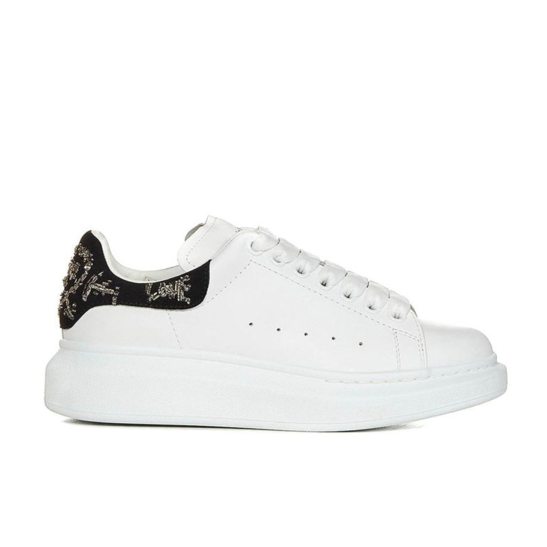 Alexander McQueen Oversized Leather Sneakers Embroidered Heel